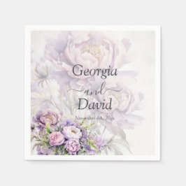 Hochzeit von Watercolor Lavender Peony Serviette
