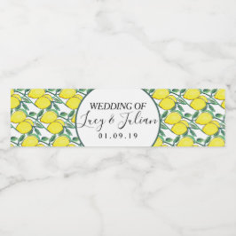 Hochzeit von Watercolor Lemon Greenerity Wasserflaschenetikett