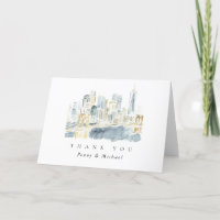 Hochzeit von Watercolor New York City Skyline
