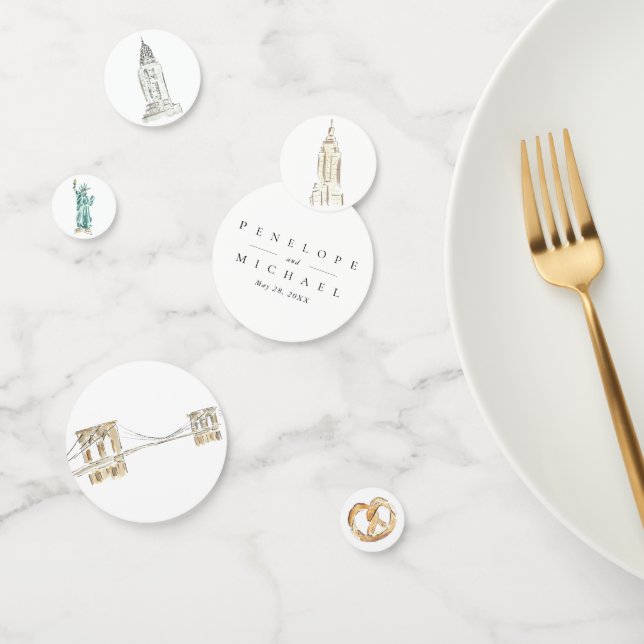 Hochzeit von Watercolor New York City Skyline Konfetti (Gruppe)