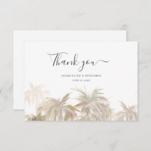 Hochzeit von Watercolor Palm Tree Dankeskarte