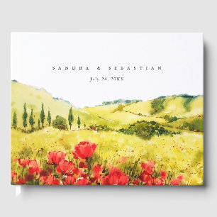 Hochzeit von Watercolor Poppy Spring Gästebuch