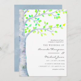 Hochzeit von Watercolor Spring Birch Tree Einladung