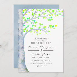 Hochzeit von Watercolor Spring Birch Tree Einladung