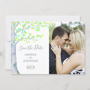 Hochzeit von Watercolor Spring Birch Tree Save the Save The Date
