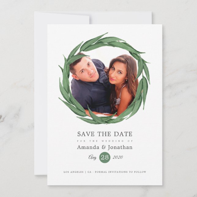 Hochzeit von Watercolor Wald Save The Date (Vorderseite)