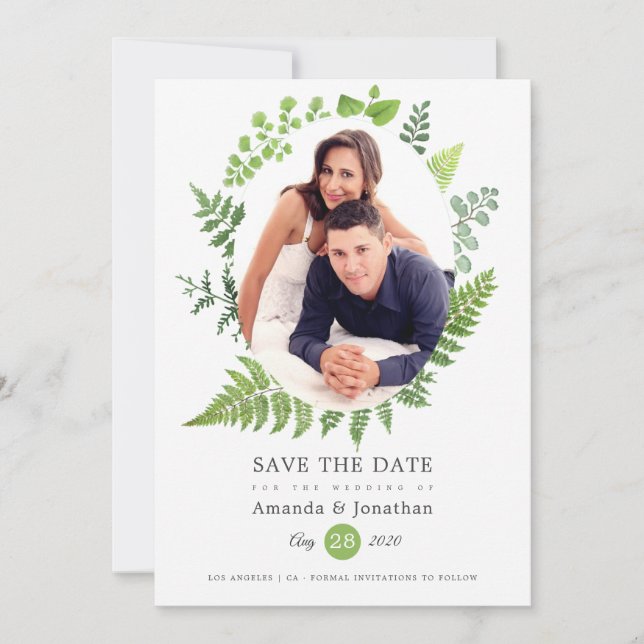 Hochzeit von Watercolor Wald Save The Date (Vorderseite)