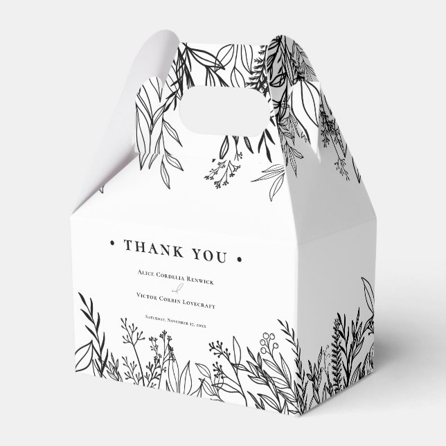 Hochzeit von Weiß und Schwarz Geschenkschachtel (Vorderseite)