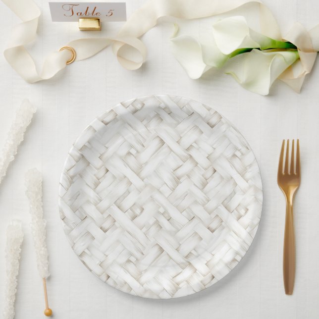 Hochzeit von weißem Korbflecht Pappteller (Hochzeit)