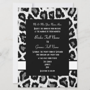 Hochzeit von weißen und schwarzen Tieren Einladung