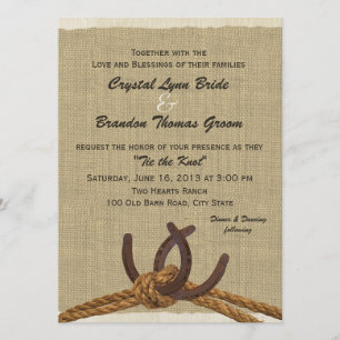 Hochzeit von Western und Pferdeschuhen Einladung