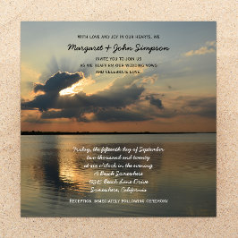 Hochzeit Vow Renewal Sunset on Water Einladung