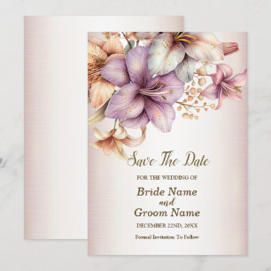 Hochzeit Wasserfarbe Boho Rosa Blume Elegant Save The Date