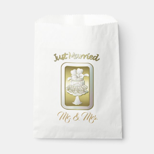 Hochzeit - Weiße Gefälligkeitsflaggen Geschenktütchen (Vorderseite)