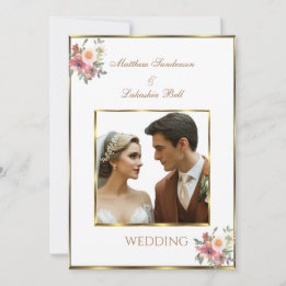 Hochzeit Weißgold Modern Elegant Schön Einladung