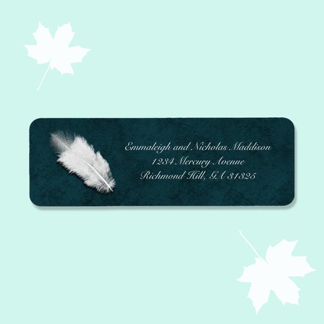 Hochzeit White Feather Moody Aquamarine Rücksendea (Von Creator hochgeladen)