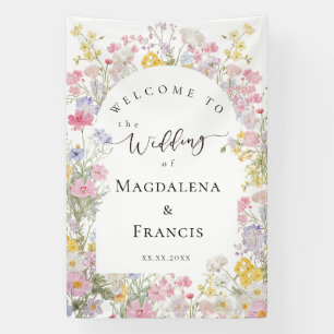 Hochzeit Willkommen Wildblumen Banner