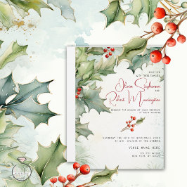 Hochzeit | Winter Holy und Berries Einladung