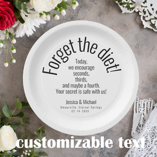 💍 Hochzeit witzig Minimalistisch Elegant Pappteller (Round Paper Plate from the Elegance Collection – a whimsically delightful addition to your wedding)