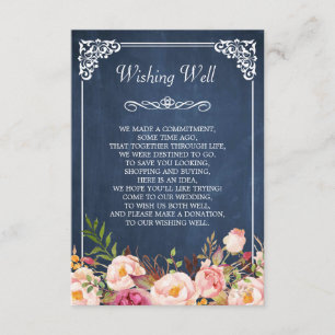 Hochzeit Wünsch Brunnen Blau Schiefertafel Rosa Fl Begleitkarte