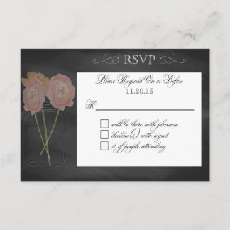 Hochzeit/Zivilunion Kreidetafel-Typografie RSVP Karte