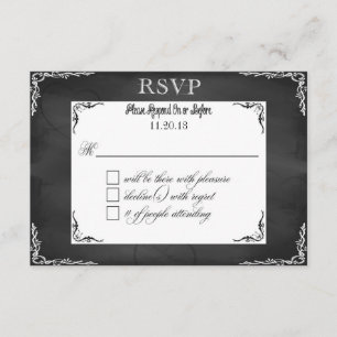 Hochzeit/Zivilunion Kreidetafel-Typografie RSVP Karte