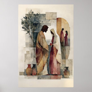 Hochzeit Zu Kana Druck Minimalistischer Christlich Poster