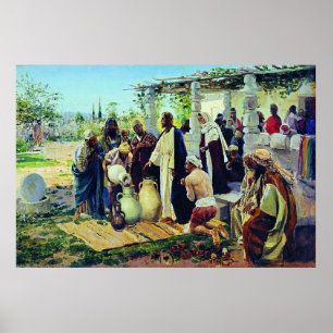 Hochzeit zu Kana, religiöse Malerei, Poster