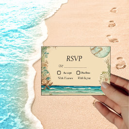 Hochzeit zum Thema Traumstrand RSVP Karte