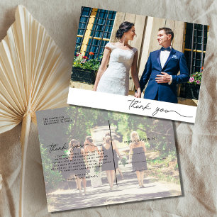 Hochzeit zwei Foto Danke Budget Postkarte