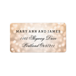 Hochzeitadresse Kupfer Glitzer Lights Adressaufkleber