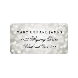 Hochzeitadresse Silver Glitzer Lights Adressaufkleber