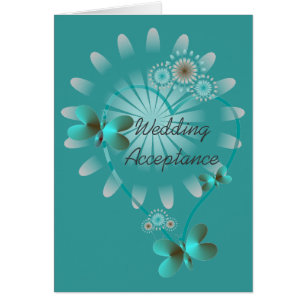 Hochzeitakzeptenkarte Schmetterlingshörer