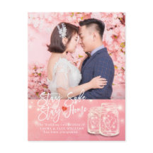 Hochzeitaufschub Bleibe Zuhause und Bleibe sichere