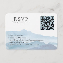 HochzeitBlue Watercolor UAWG Online QR-Code Begleitkarte