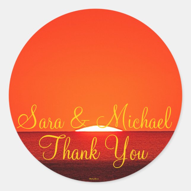 Hochzeitbräune Danke-Label Runder Aufkleber (Vorderseite)