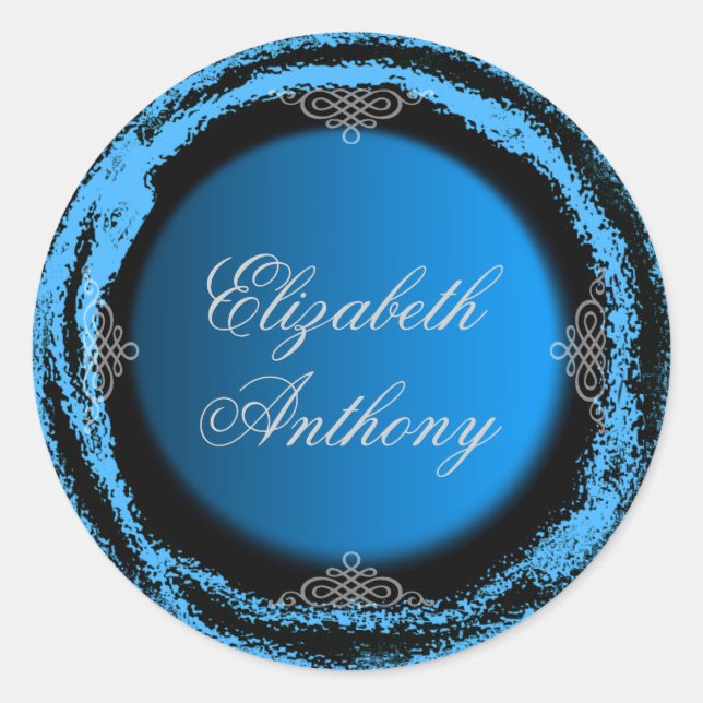 Hochzeitbride Groom Blue Sticker Foil (Vorderseite)