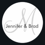 Hochzeitbride Groom Grey Black Monogram Sticker<br><div class="desc">Anpassbar mit Ihren Namen,  Monogramm und 100s Farben zur Auswahl. von Elke Clarke©2009. Weitere Designs auf WhiteWhimsicialWeddings.blogspot.com erhältlich</div>