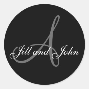 Hochzeitbride Groom Monogramm ein Aufkleber