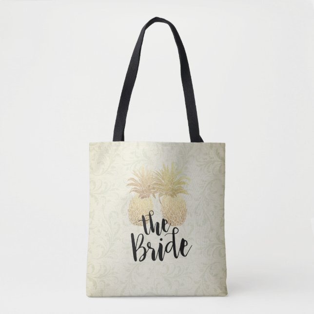 Hochzeitbride Vintage Ananas Damasepapier (Vorderseite)