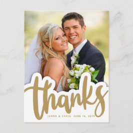 HochzeitDanke | Handgeschriebenes Design über Foto Postkarte