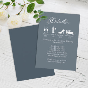 Hochzeitdetails Dusty Blue Wedding Timeline Begleitkarte