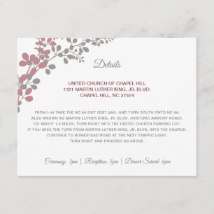 Hochzeitdetails Gipskraut Dusty Rose Beilage Begleitkarte