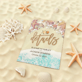 Hochzeitdetails Informationen Sommerstrand Starfis Begleitkarte