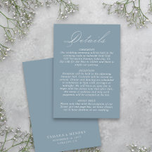 Hochzeitdetails Kalligrafie Script Dusty Blue