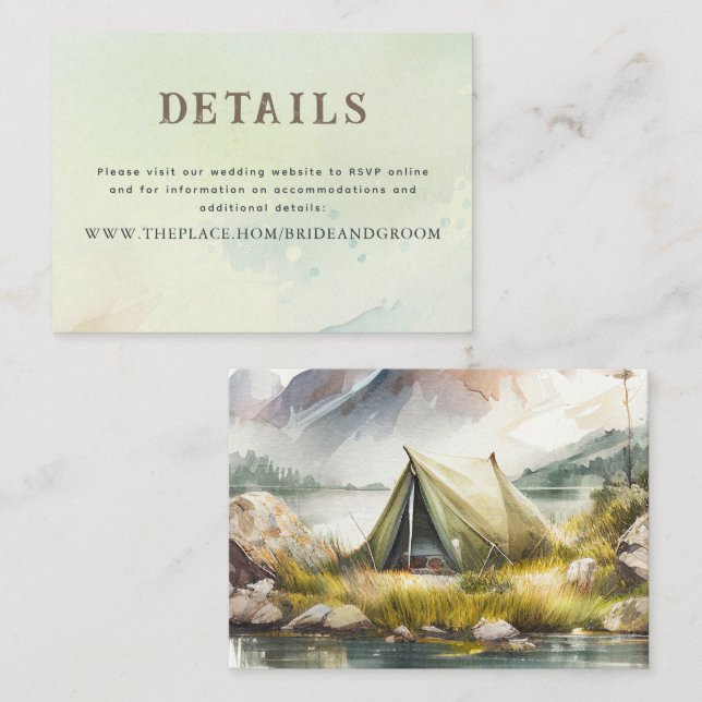 Hochzeitdetails Klein Begleitkarte (Vorne/Hinten)