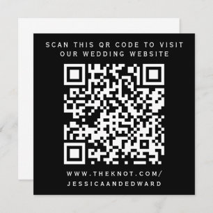 Hochzeitdetails Qr Code Einfache Schwarz-weiße Min Programm