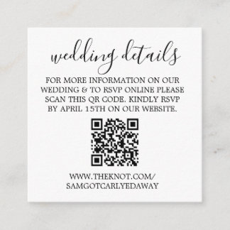 Hochzeitdetails - QR-Code mit Foto Begleitkarte