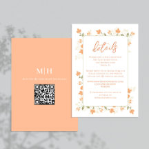 Hochzeitdetails QR Code UAWG Peach Floral