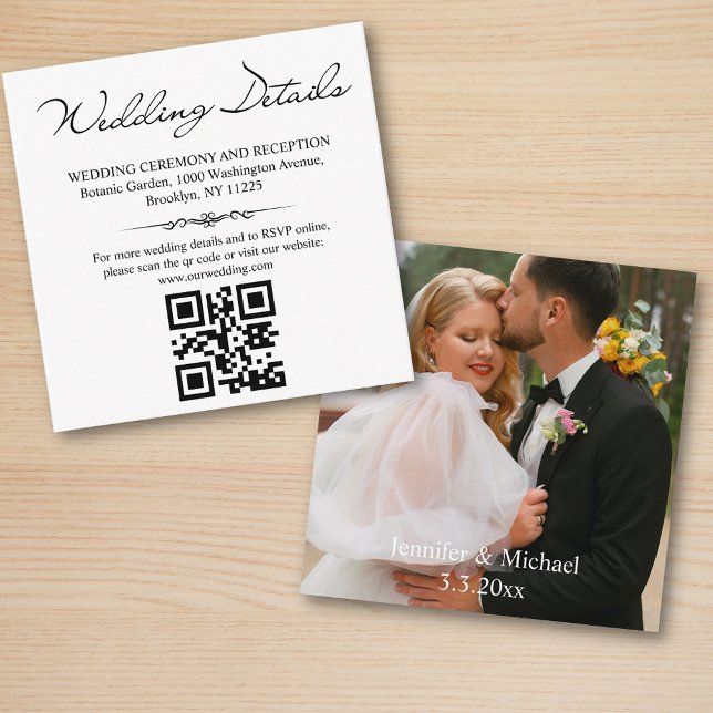 Hochzeitdetails und uAwg qr-Foto minimal Begleitkarte (Von Creator hochgeladen)